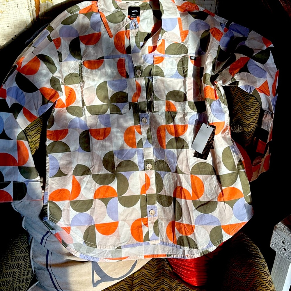 Vans new with tag , oversized button down shirt